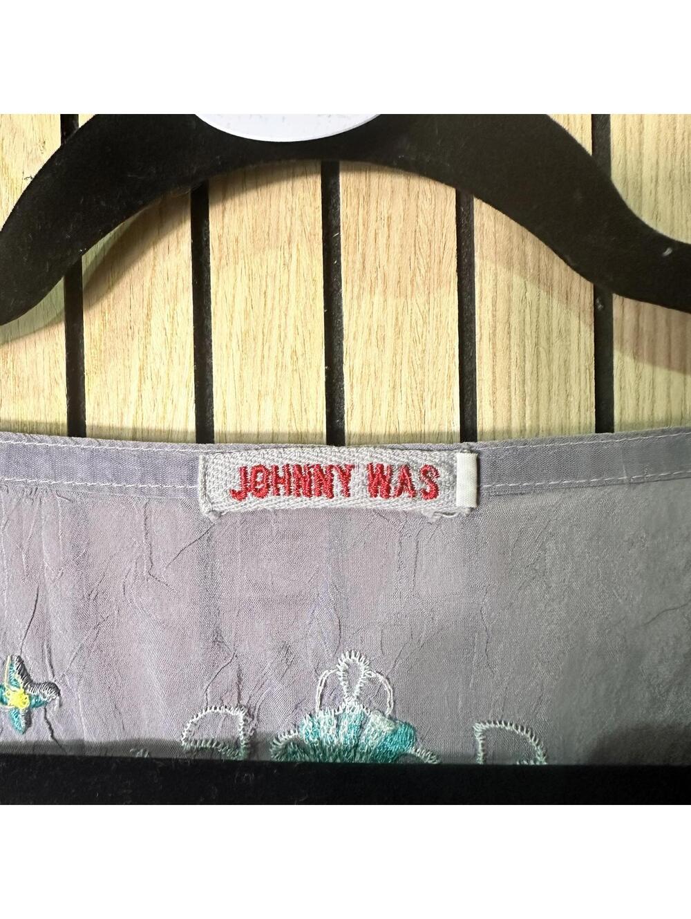 177 Johnny Was Leona Embroidered Tunic Top Blouse (XS, Gray, EUC) - Picture 4 of 6